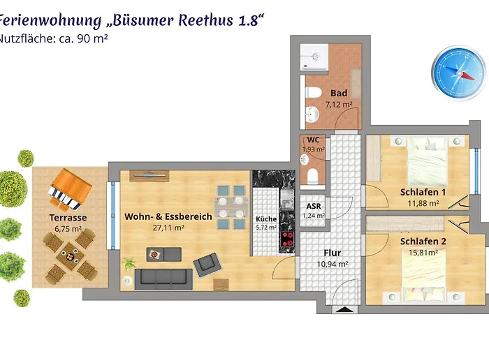 Buesumer Reethus 1.8 Appartement *